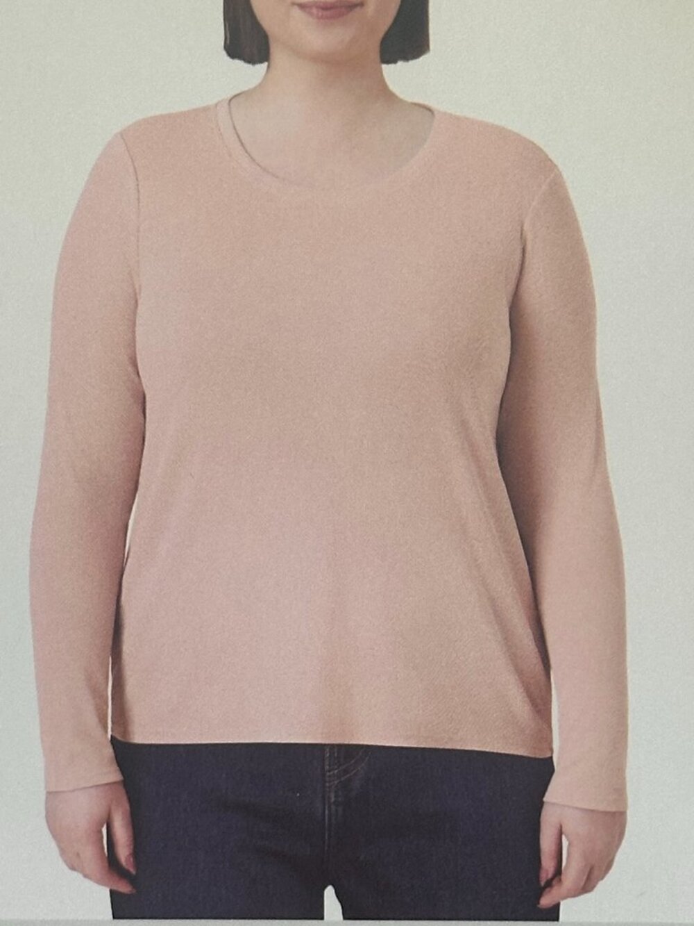 Mondetta Ribbed Long Sleeve Top Women’s XXL Light Pink NWT Stretch Knit Basic